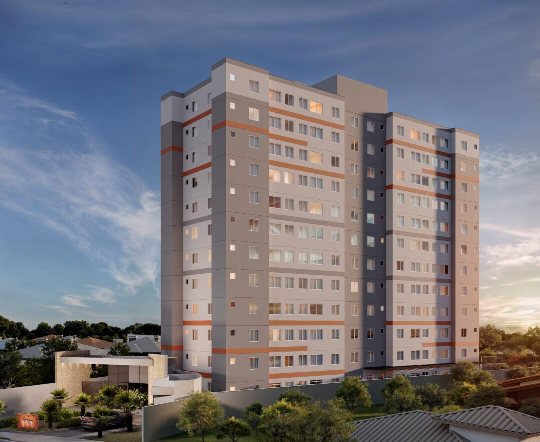 Fachada do Raízes Residence, em Contagem